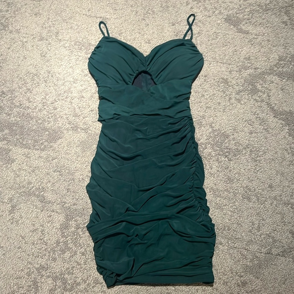 Windsor Dark Green Mini Dress - Size Small